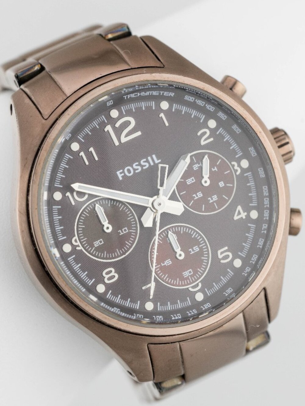 Fossil CH2811 Women's Flight Brown Chronograph Quartz Analog Watch Fresh Battery